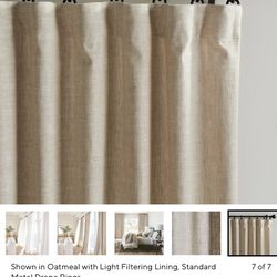 Pottery Barn Emery Linen Curtains 50x96”(2 panels)-Oatmeal
