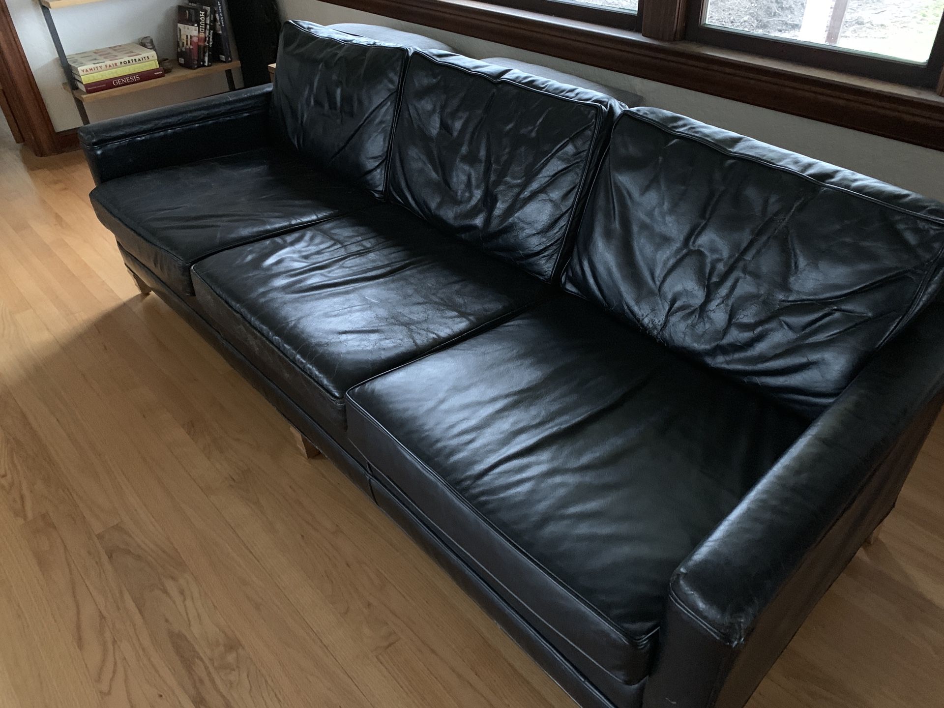 MCM Black Leather Couch for Sale in Kent, WA - OfferUp