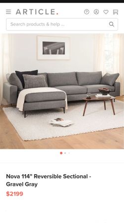 DELIVERY! Article Nova 114" Left-Facing Sectional Couch - Gray 🚚