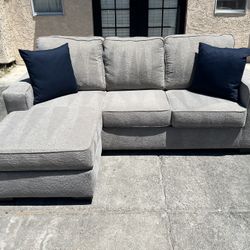 Reversible Chaise Light Gray  Sectional Sofa Couch
