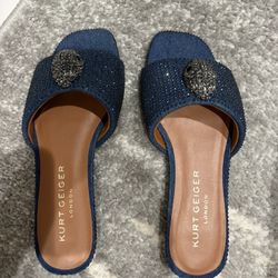 Brand New Kurt Geiger Navy Crystal Sandals-Size 35