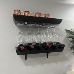 Wine Shelf with Glass Racks