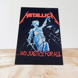 Metallica And Justice For All Poster On 4" x 6" Metal Print 