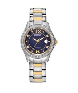 Citizen Eco-Drive Classic Crystal Two-Tone Stainless Steel Women's Quartz Watch, 30mm Item :200-64 Brand Citizen Case Material Stainless Steel Color B