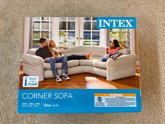 Intex Inflatable Corner Living Room Neutral Sectional Sofa