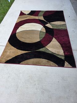 Well Woven Dulcet Bingo Modern Geometric Circles Area Rug - 5'3" x 7'3" - Red