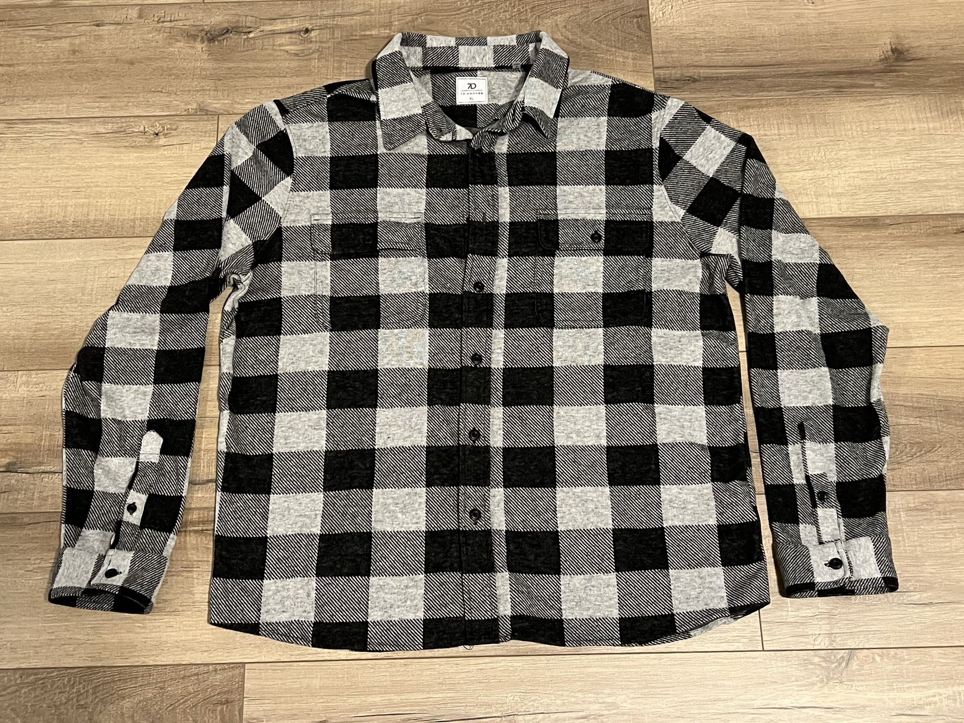 7 Diamonds Generation Soft Knit Flannel Shirt Men’s XL Plaid Stretch