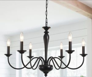 Black 6-Light Candelabra Chandelier