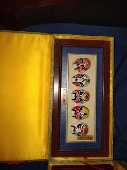 Traditional Chinese Peking Opera Framed Art & Mask Display Sets