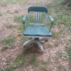 50s Goodform Aluminum & Green Vinyl Propeller Base Swivel Chair
