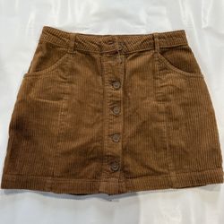 Brown Corduroy Mini Skirt