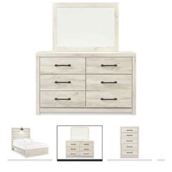 Cambeck Full Panel Bed with Dresser, 2 Nightstands
