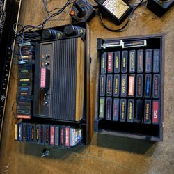Vintage Atari 2600 Console + 40+ Games + Rare Homebrew Cart – Complete Set