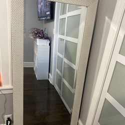 Tall Mirror With Bulletin Wall Board