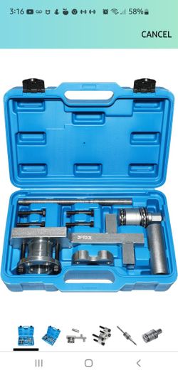 Crankshaft Pulley Removal Install Tool Crankshaft Damper Remover Puller Compatible with Jaguar Land Rover 3.0 V6, 5.0 V8    30