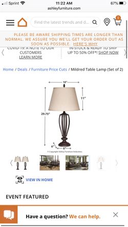 Mildred Table Lamp (Set of 2)