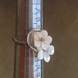 925 Marked  Sterling Silver Plumeria Ring From Hawaii 
