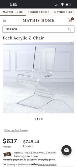 Mid-Century Modern Clear Acrylic "Z" Chair – Iconic Lucite Zig-Zag Accent Chair