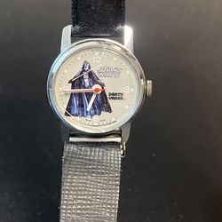 Vtg 1977 Bradley Star Wars Darth Vader Wind Up Swiss Watch Working Fox Film USA