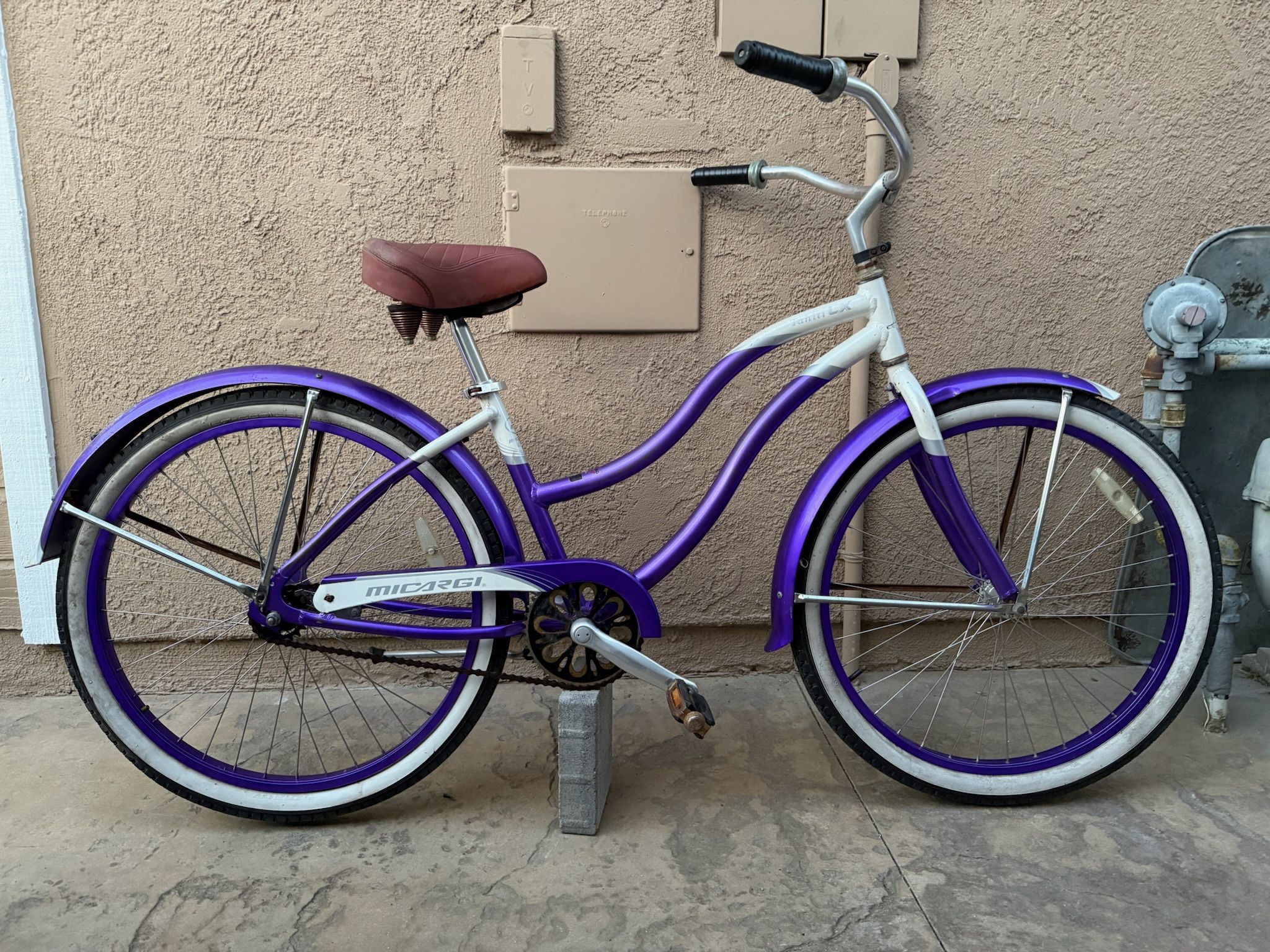 Micargi Tahiti LX Beach Cruiser Bike Lightweight Ready To Ride Fenders 26 Inch New Tubes