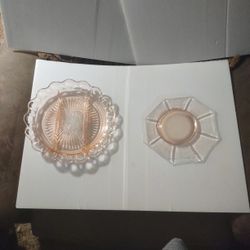  Vintage Rose Glass Plate Ware Set 