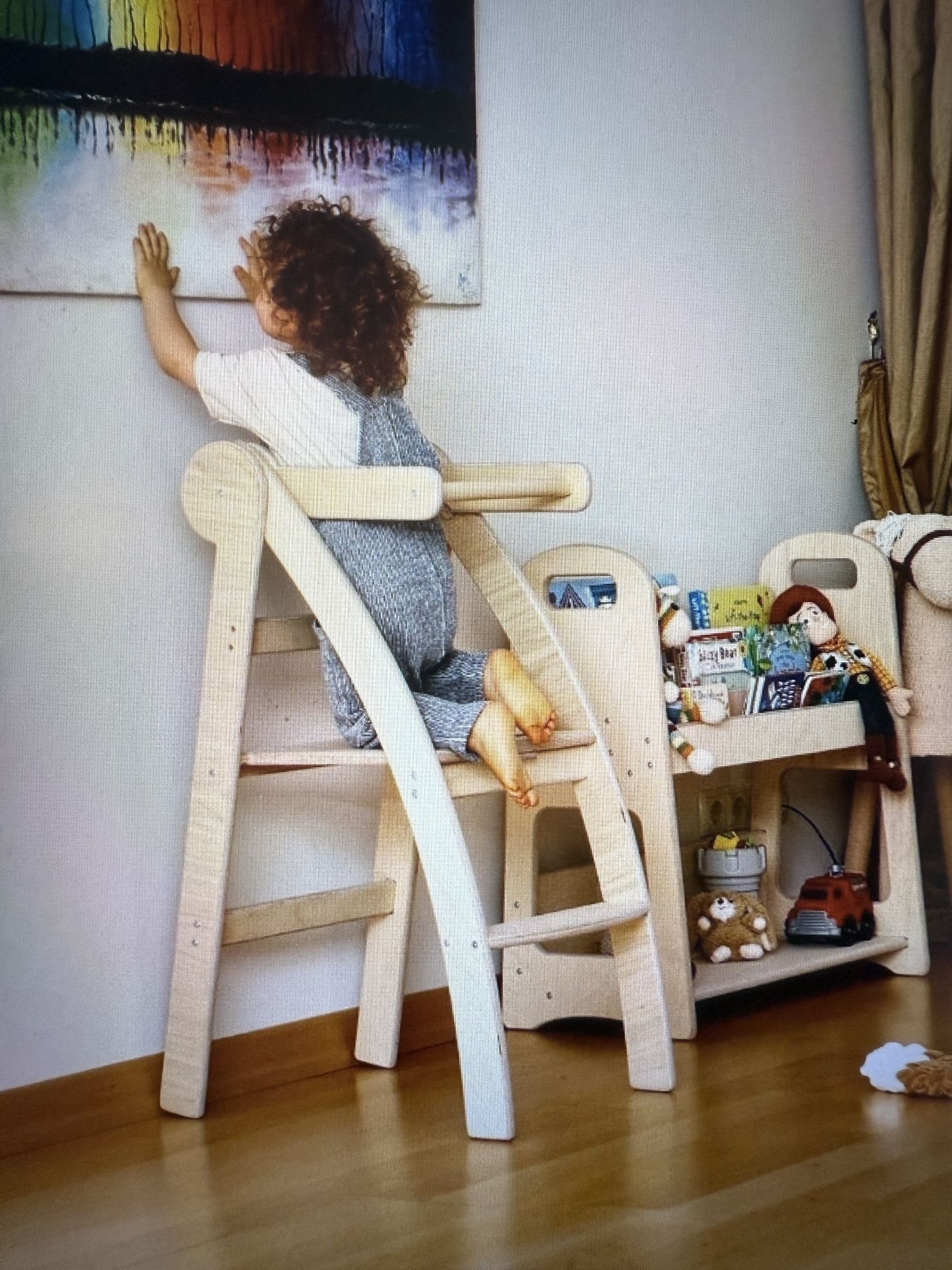 Montessori Wooden Toddler Tower, Kitchen Step Stool