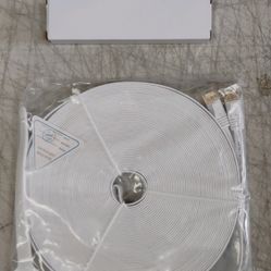 BRWH-B07359YMP9  Ercielook Ethernet Cable 100 ft High Speed, Cat 6 Flat Network Cable with Rj45 Connectors, Long LAN Cable with Clips - White 30 M