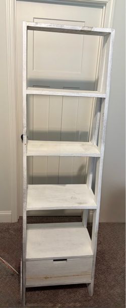 Home goods storage shelf with drawer