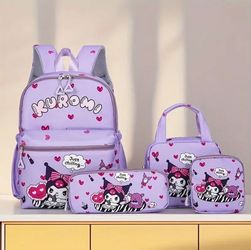 Kuromi Backpack Set (4 Piece Set)