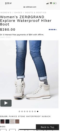 New Cole Haan boot pumice stone off white size 7 hiking zerogrand explorer women’s boots