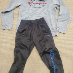 Champion Boys' Heavyweight Active Set Bozetto Grey  Sz 14/16  Jogger