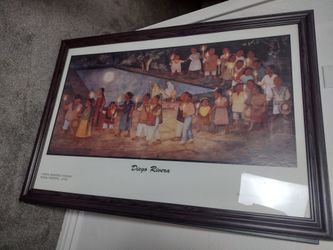 Diego Rivera Print Framed! "Ninos Pidiendo Posada"