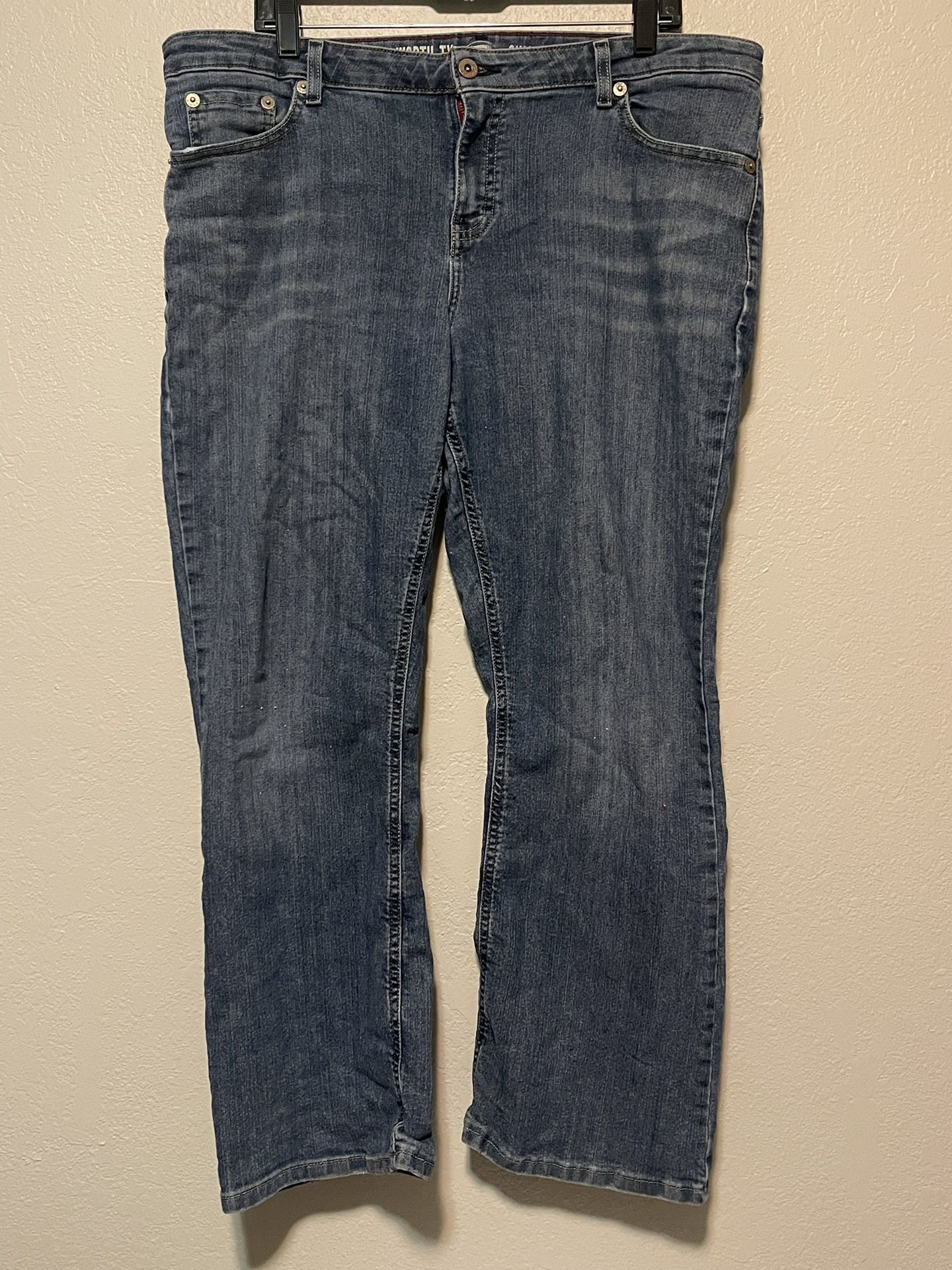 Dickies, Women’s Blue Denim Straight Relaxed Jeans Pockets, Size 18