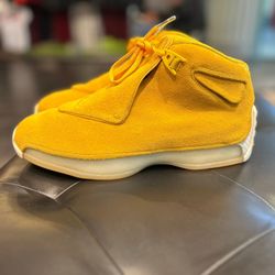 Air Jordan 18 Retro Yellow Ochre Size 8.5 Men's Shoes 