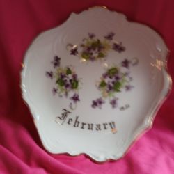 Vintage Month Plate Violet,S Feb