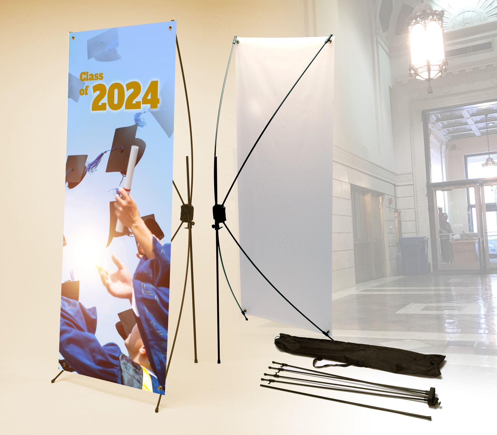 Class Of 2024 Graduation Banner With X-stand