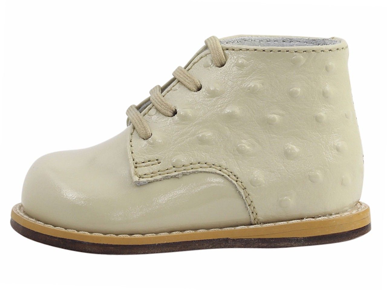 Josmo Toddler Boy's First Walker Oxfords Beige Ostrich Sz: 6T
