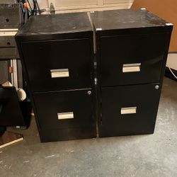 Black 2-Drawer Filing Cabinets