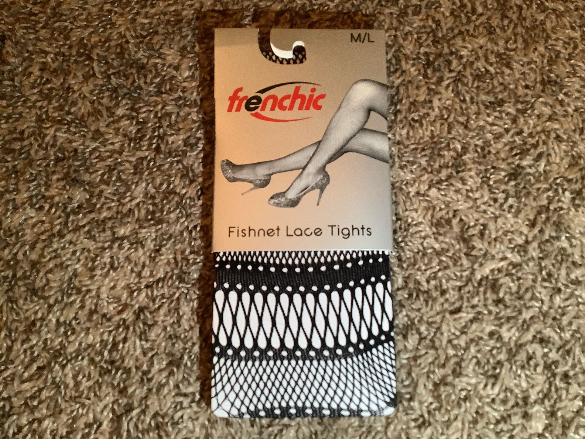 Frenchic fishnet lace tights, fashion, color black, size: M/L