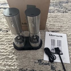 Moriank Electric Salt & Pepper Grinder Set - USB Rechargeable