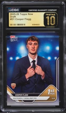 2025-26 Topps Now Draft Cooper Flagg #D1 - CGC Pristine 10 (1st Overall Pick