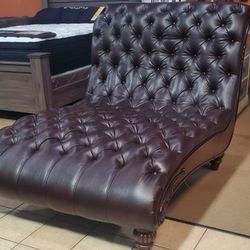 Chaise In Leather Look Material