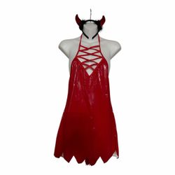 Sexy Devil Adult Women’s Halloween Costume. Size Small & Size Medium (New) *Dress *Headband *Fishnet Tights Stockings.