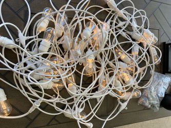 3 Color Outdoor LED Dimmable String Lights with Remotes, Plug in 96FT(2x48FT) Waterproof Shatterproof LED Lights for Patio Pergola-White Cord Amazon's
