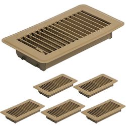 6 Pack 4" x 8" Floor Register- Heavy Duty Steel Walkable Floor Vent Covers - Easy Adjust Air Supply Lever - Vent Covers for Home Floor (Brown, 4x8 Inc