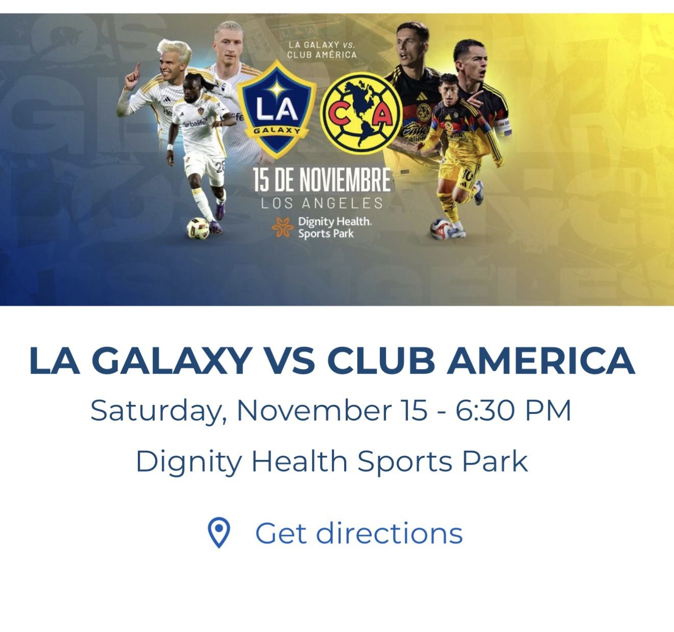 Club America Tickets $260 For 2 Tickets 