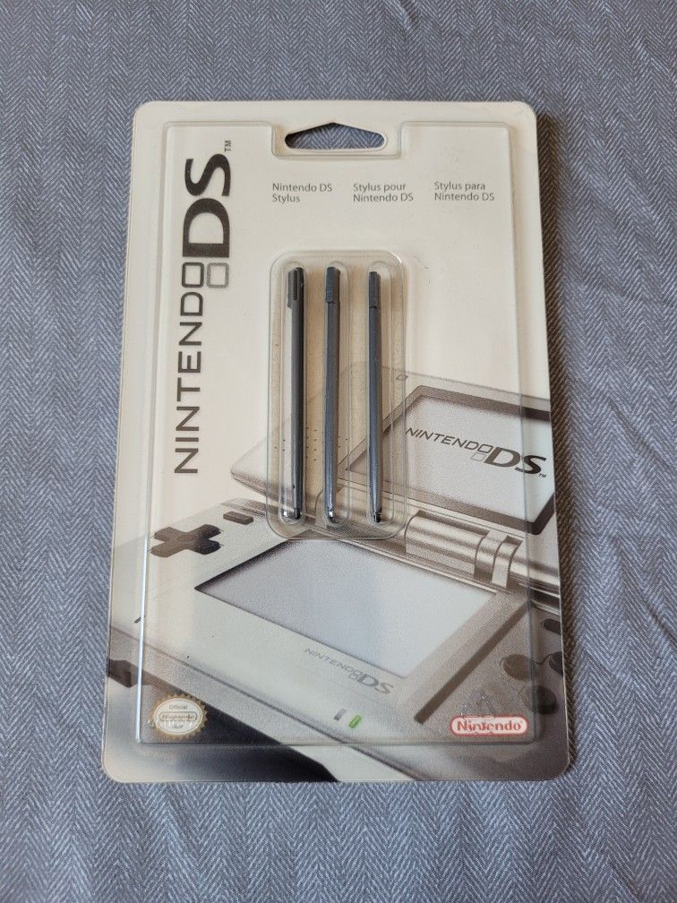 Nintendo DS Original Stylus Pen 3 Pack OEM First Edition Black Sealed