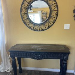 Black Entry Table Mirror 