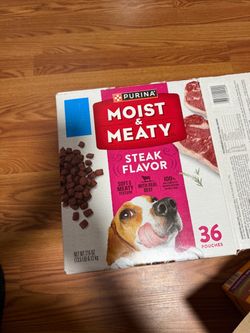 Purina Moist & Meaty Steak Flavor Dog Food 36 Pouches