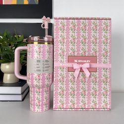 stanley Limited Edition 40oz Insulated Tumbler With Lid And Straws Stainless Steel Coffee Tumbler With Handle Vacuum Leak Proof Coffee Cup